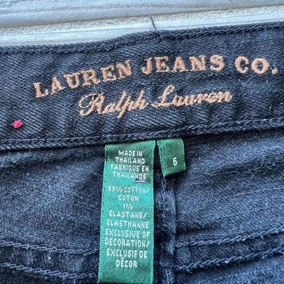 Lauren Jeans Co. Women's Black Denim Five Pocket Classic Straight Jeans Size 6 - Picture 3 of 8